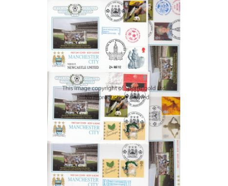 MANCHESTER CITY      Ten different First Day Covers, issued by Dawn Covers season 2000/1 Body & Bone all datestamped 3/10/200