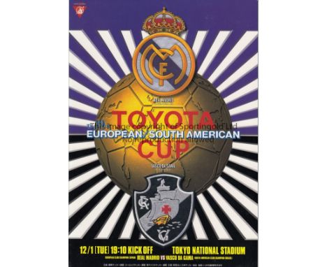 WORLD CLUB CHAMPIONSHIP   Official programme plus Real Madrid Magazine (January 1999) covering the Real Madrid v Vasco de Gam