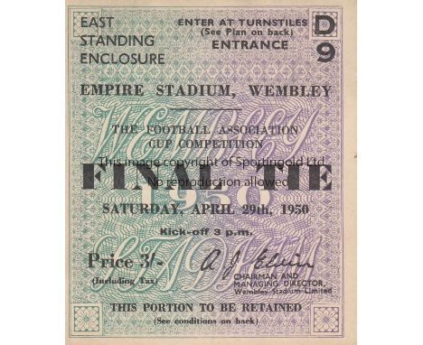 1950 CUP FINAL   Match ticket for the 1950 Cup Final, East Standing Enclosure.  Good