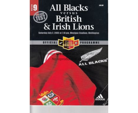BRITISH LIONS    Five match programmes, all 3 Tests in South Africa 2009, New Zealand v Lions 2/7/2005 in Wellington and  Bri