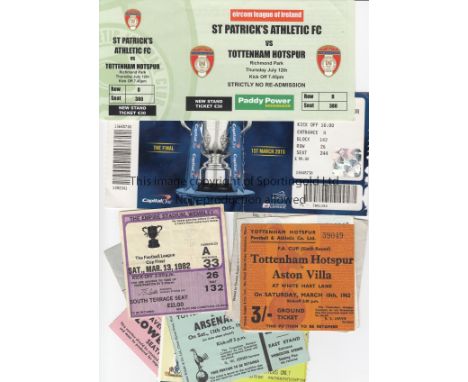 TOTTENHAM   A collection of 14 Tottenham tickets 1962-2015 7 Home and 7 Away - Homes v Aston Villa (FAC) 1961/62, Hadjuk Spli