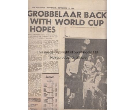 BRUCE GROBBELAAR        Three scrapbooks compiled by his parents 1974-1982 which include press cuttings covering his career f