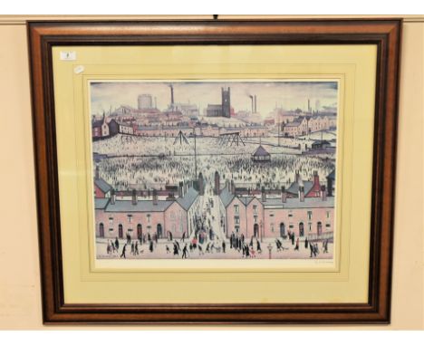 After Laurence Stephen Lowry (1887-1976) : Britain at Play, reproduction in colours, signed in pencil, from the limited editi