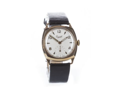 EVERITE NINE CARAT GOLD MANUAL WIND WRIST WATCH, unsigned 15 jewel movement, the round white dial with applied gold Arabic nu