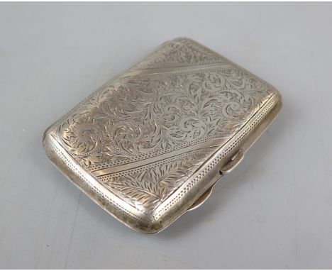 Hallmarked silver cigarette case - Approx weight: 70g 