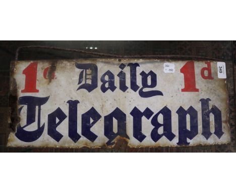 Enamel sign - Daily Telegraph - Approx size: 50cm x 19cm