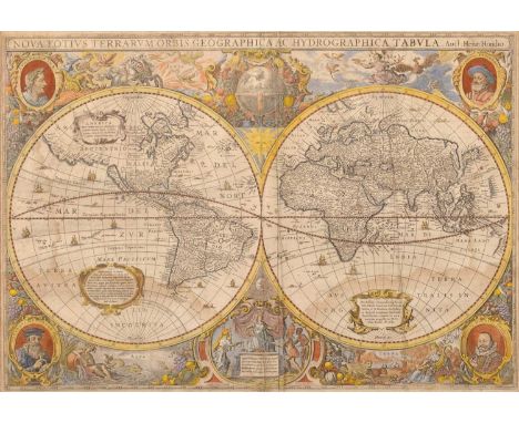 Henricus Hondius, Map of the World, circa 1630. World. Hondius (Henricus), Nova totius Terrarum Orbis Geographica ac Hydrogra