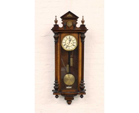 A Late 19th Century Walnut Vienna-Type Wall Clock by Gustav Becker A Late 19th Century Walnut Vienna-Type Wall Clock by Gusta