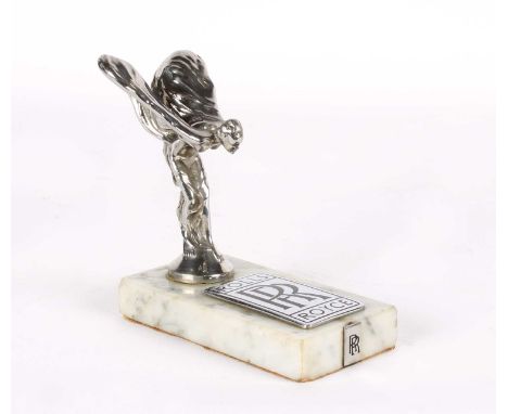 A Chromed Rolls-Royce "Spirit of Ecstasy" Car Mascot Designed by Charles Robinson Sykes (British 1875-1950) A Chromed Rolls-R