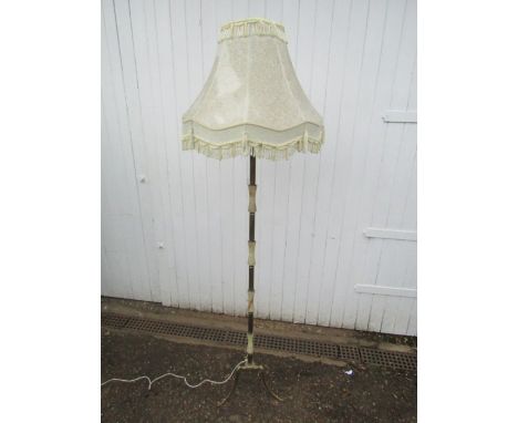 Brass and onyx floor lamp with shade 