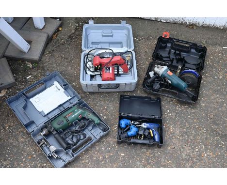 Power tools in cases from a house clearance 