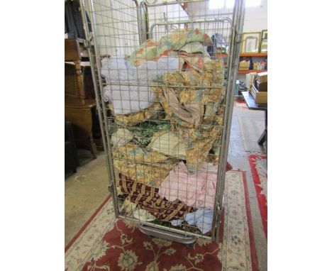 Stillage of mostly vintage curtains 
