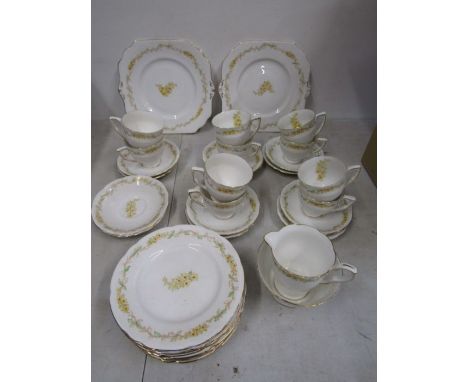 Gladstone 'Fantasia' vintage part tea set comprising 2 cake/sandwichserving plates, 12 cake plates, 12 saucers, 10 cups milk 