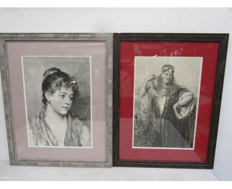 2 portrait Lithographs framed and glazed 48x60cm