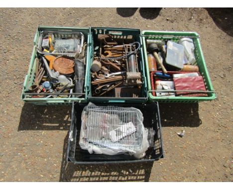 3 Boxes of mixed tools and sundries including unused BBQ
