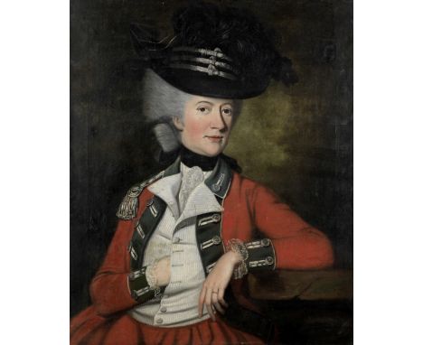 John Berridge (Lincolnshire 1740-1804)Portrait of a lady, half-length, in military costume signed and dated 'J. Berridge Pinx