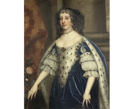 Studio of Sir Peter Lely (Soest 1618-1680 London)Portrait of Queen Catherine of Braganza bears inscription 'The Countess of J