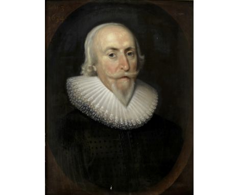 George Jamesone (Aberdeen circa 1589-1644)Portrait of a gentleman, traditionally identified as Mr Scott, bust-length, within 