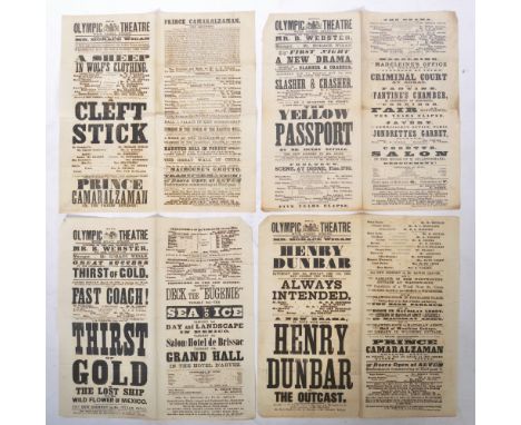 Victorian Ephemera Collection - a good collection of x4 antique 19th century Victorian Theatre / Music hall posters and playb