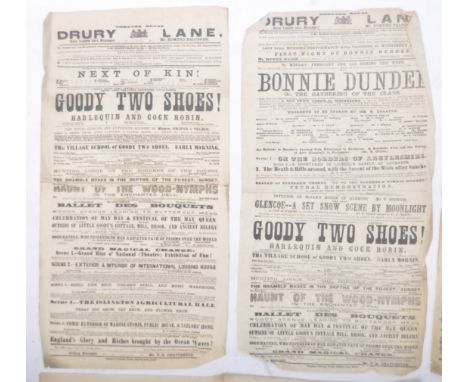 Victorian Ephemera Collection - a good collection of x8 antique 19th century Victorian Theatre / Music hall posters and playb