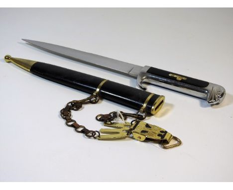 A reproduction Mussolini dagger, 13.5in long