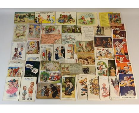 A quantity of vintage postcards including comedy &amp; Mabel Lucie Atwell, approx. 77