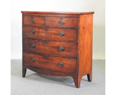 A 19th century mahogany bow front chest, 102cm