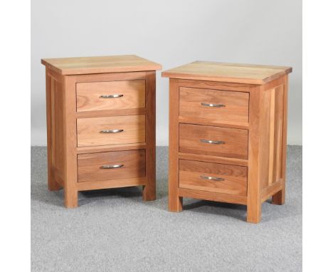 A pair of modern light oak bedside chests, 49cm