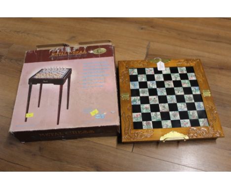 Oriental style chessboard and another chess set 