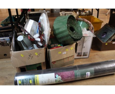 Garden weed matting, light shades, trays etc