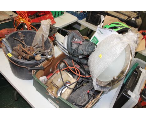 Electric power tools, jigsaw etc, and bucket of items