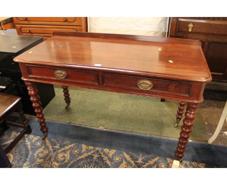 Mahogany serving or console table, two drawers to the centre, height 75 cm, width 120 cm, depth 55 cm