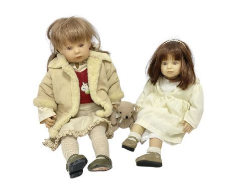 Two Zapf Creation limited edition designer collection dolls, by Brigette Paetsch, the first example with faux suede jacket, r