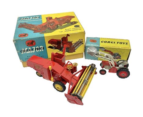 Corgi - Massey-Ferguson 780 Combine Harvester no.1111 and Corgi Massey-Ferguson 65 Tractor with Shovel no.53; both in origina