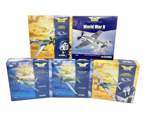 Corgi - five Aviation Archive mostly 1:72 scale models comprising two limited edition models AA32101 and AA32202, two ‘Flying