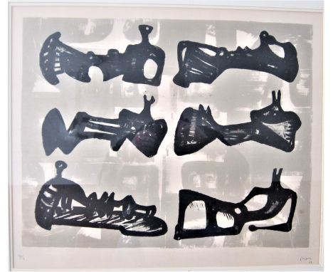 HENRY MOORE [1898-1986]. 6 Sculpture studies, 1963. lithograph, edition of 75, proof 6/10; signed and dated in pencil. image 