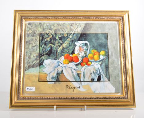 Two Goebel ceramic plaques, Renoir and Cezanne by Artis Orbis, 20cm x 26cm, gilt framed and boxed, with certificates.