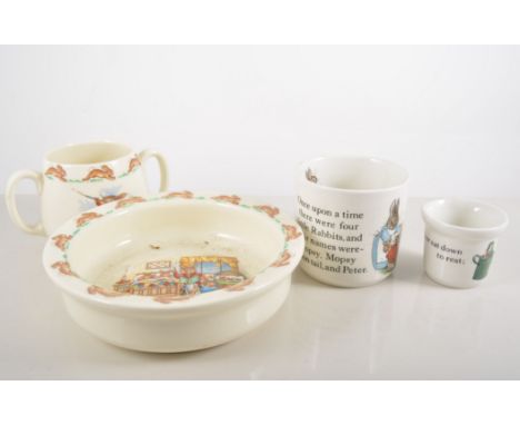 Wedgwood and Royal Doulton "Peter Rabbit" and "Bunnykins", Royal Worcester plain white ramekins.