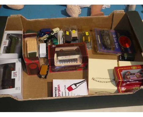 A tray of mixed model commercial vehicles and artist items