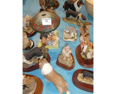 Sixteen resin farm animals, model birds including: Border Fine Arts (16)