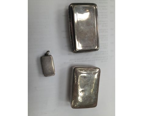 A George III silver snuff box by John Shaw (Birmingham 1810) of rectangular form; together with a George IV silver snuff box 