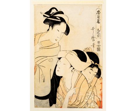 PLEASE NOTE THIS LOT IS NOW TO BE SOLD WITHOUT RESERVE KITAGAWA UTAMARO I (C.1754–1806)EDO PERIOD, C.1801-2Two Japanese woodb