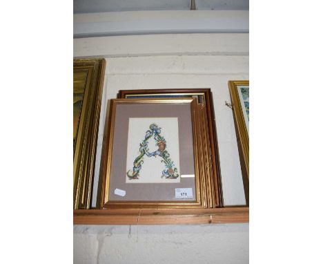 A group of five various small tapestry and needlework pictures