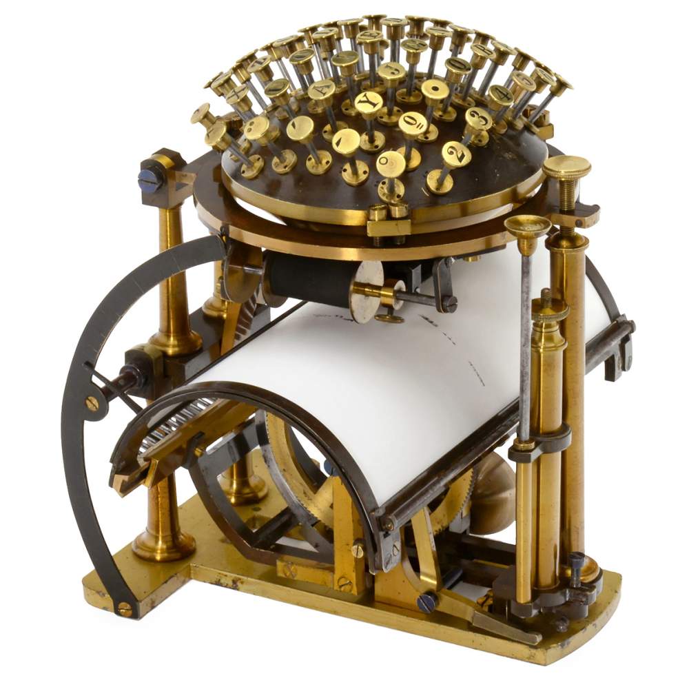 "MallingHansen Writing Ball", 1867 This fascinating machine, the 1st