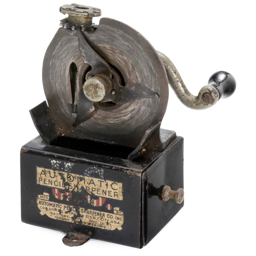 U.S. Automatic Pencil Sharpener, 1906 American pencil sharpener in