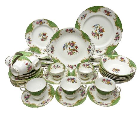 Paragon Rockingham pattern part tea and dinner service including eight cup and saucers of various sizes, eight dessert plates
