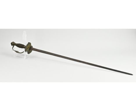 17th - 18th - 19th Century sword with bronze grip + copper wire. Oxidation blade. Dimensions: L 86 cm. In reasonable/good con