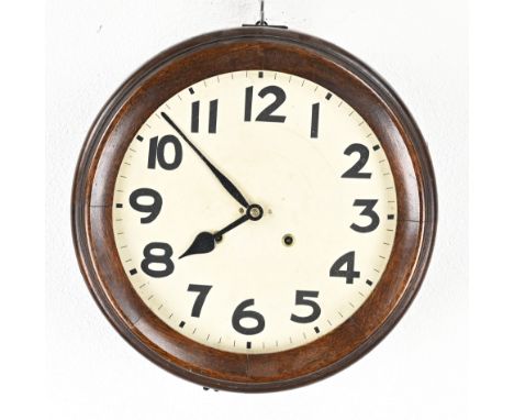 Antique German school clock with half-hourly striking. Dimensions: Ø 38 cm. In good condition.