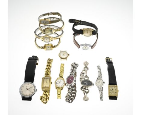 Lot of ladies' watches including Timex, Osco, Exquisit, Camilla, Junghans, BWC, Zentra, Anker.
