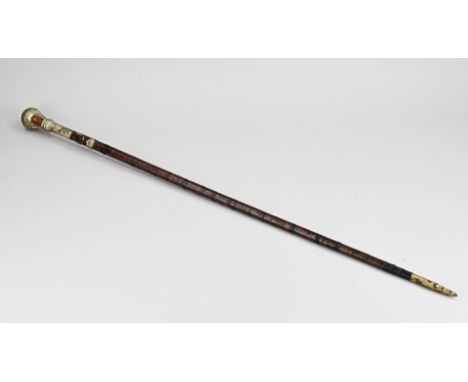 Antique German student walking stick. Circa 1900. Reservists, with inscription 'Reserve Hat Ruh!'. With representations + stu